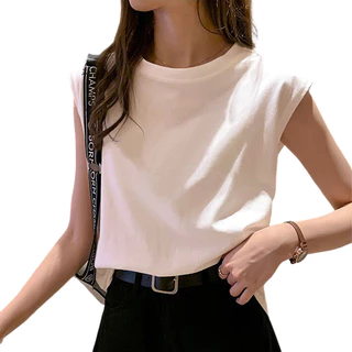 FASHION.61 เสื้อยืดแขนกุด คอกลม เสื้อยืด สไตล์เกาหลี รุ่น W6798