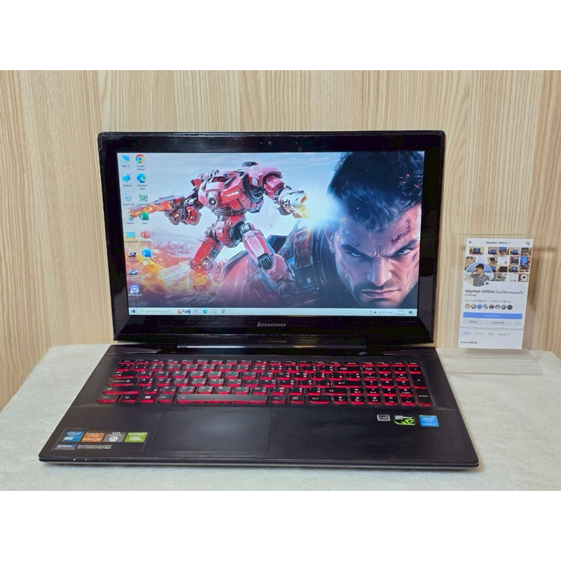 Notebook Lenovo Gaming  Y50-70  🔥คีย์บอร์ดไฟสีแดงสวยๆ🔥 💻CPU​: intel core i7-4710HQ  4C 8T  แบตเก็บไฟ