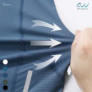 AIRWELL เสื้อยืดแขนสั้นติดแอร์ รุ่น Run+ เนื้อผ้ายืดบางเบา เสื้อออกกำลังกาย ระบายอากาศดี เย็นสบายทรงสวย ใส่ได้ทั้งช-ญ