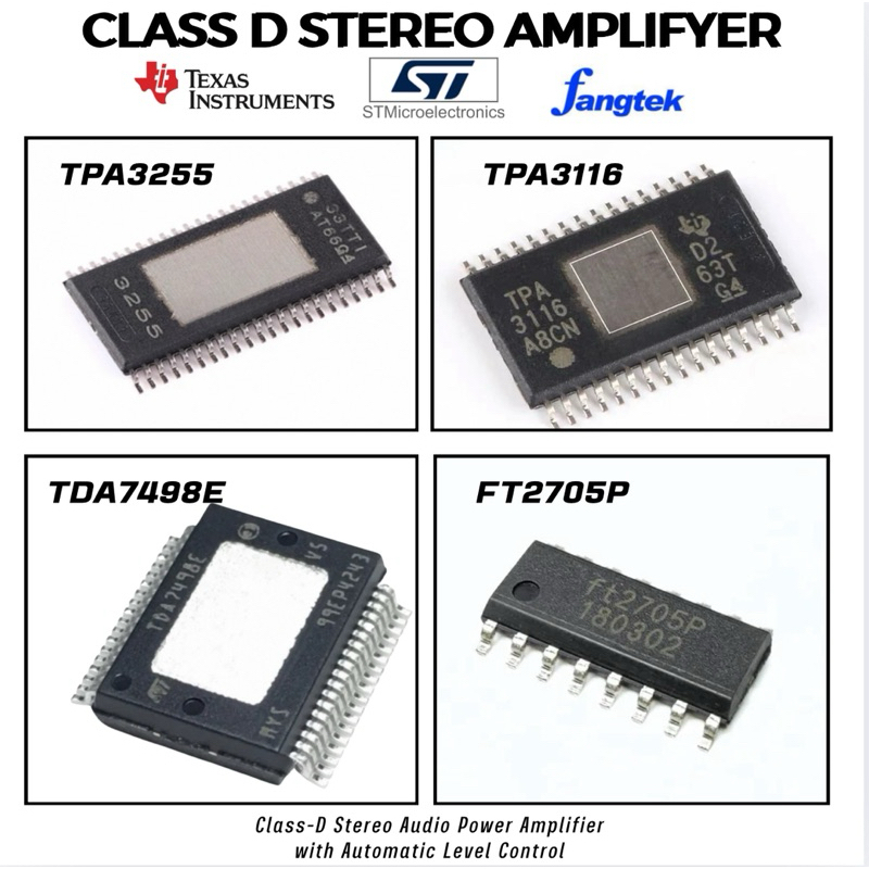 ( แท้ ) TPA3255 , TPA3116 , TDA7498E , FT2705P , TPA3221  IC ชิปขยายเสียง อะไหล่ลำโพงบลูทูธ TPA 3255