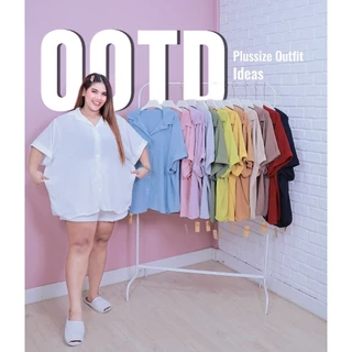 [ ส่งฟรี 🔥 ] A299 เสื้อเชิ้ตแขนค้างคาว เสื้อเชิ้ตสาวอวบ เสื้อเชิ้ตไซส์ใหญ่ โอเวอร์ไซส์ สไตล์เกาหลี ( อก 44-60“ ) ใส่สบาย