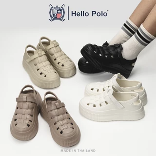 Hello Polo รองเท้าหัวโตผู้หญิง รองเท้าแตะผู้หญิงแฟชั่น พื้นหนานุ่ม แบบรัดส้น ลำลอง กันลื่น วัสดุEVA ส้นหนา 5.5 ซม HP8050