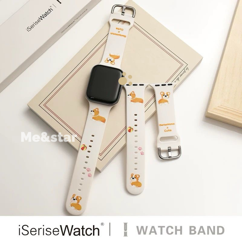 สายนาฬิกา ลายการ์ตูน มินิมอล สำหรับ Apple Watch IWatch Ultra 3 2 Series11 10 9 8 7 6 สาย 38 40 41 42 44 45 49 46mm