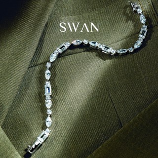 SWAN - Hollywood Glam Shapes Bracelet สร้อยข้อมือเงินแท้ ฝัง…