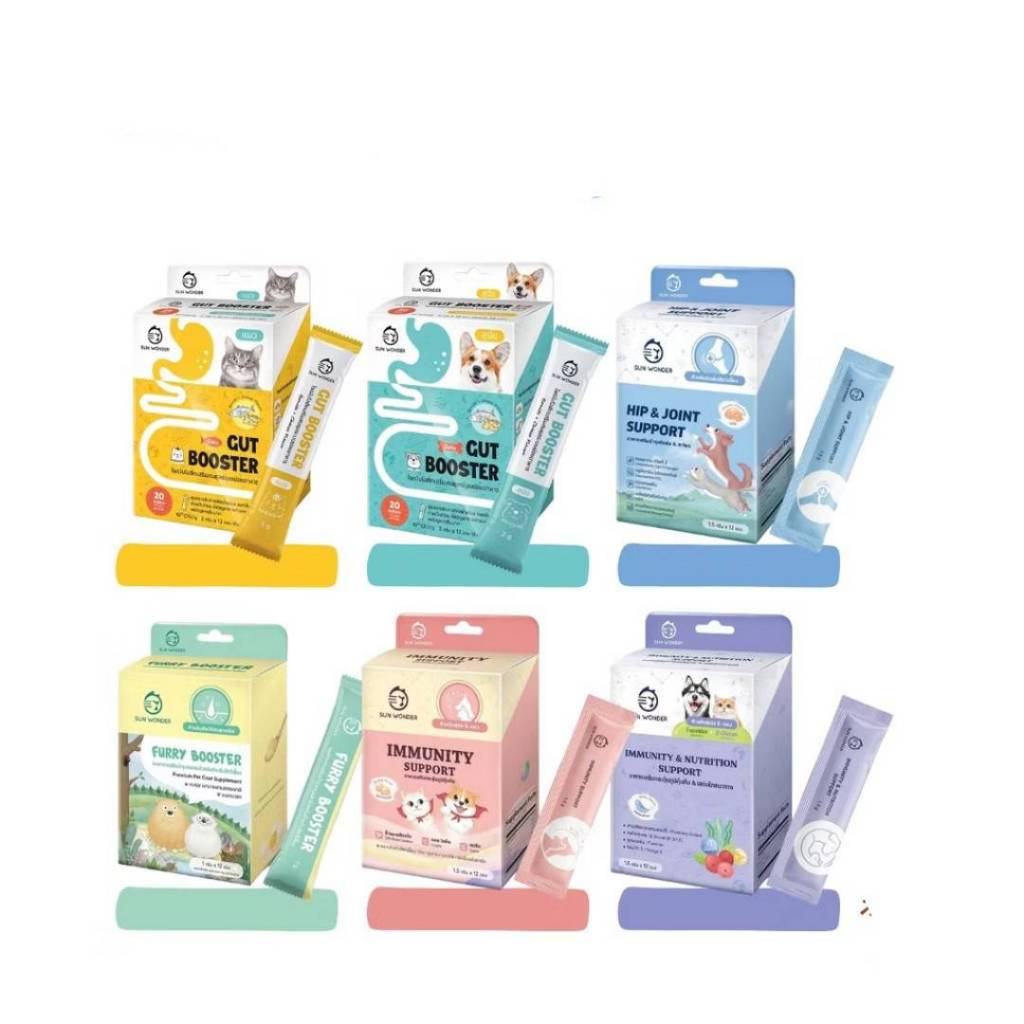 Gut Booster by Sun Wonder แบ่งขาย 1 ซอง 2 กรัม โพรไบโอติกสำหรับสุนัขและแมว ปรับสมดุลลำใส้