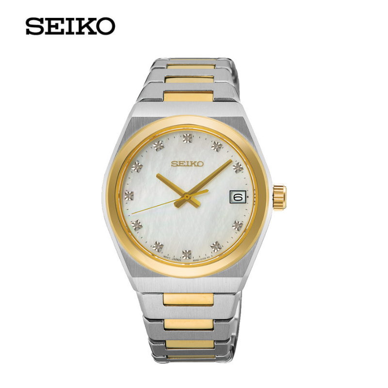 SEIKO QUARTZ นาฬิกาข้อมือผู้หญิง (ไซโก) รุ่น SUR604P ขนาด 34 mm. สีขาว