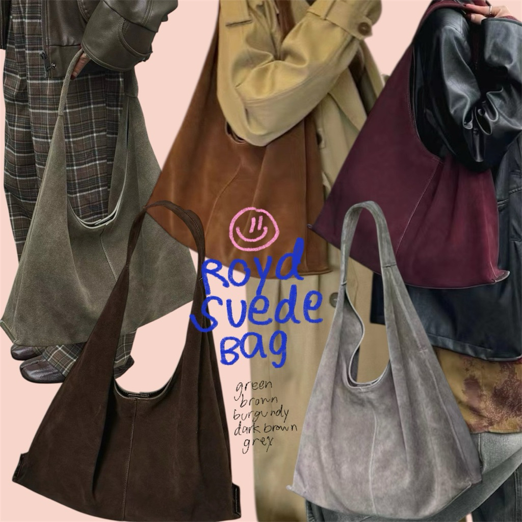 bobbygoodhouse | pre order ROYD BAG (กระเป๋าสะพายไหล่หนังกลับ,หนังวัวเรียบ) หนังนิ่มมากๆ สวย ขนาดกำลังดี