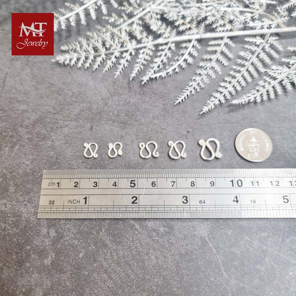 MT ตะขอเงินแท้ ตะขอตัวเอส(S) อะไหล่ เครื่องประดับเงิน 925 Sterling Silver S Hook (sf05) MT Jewelry