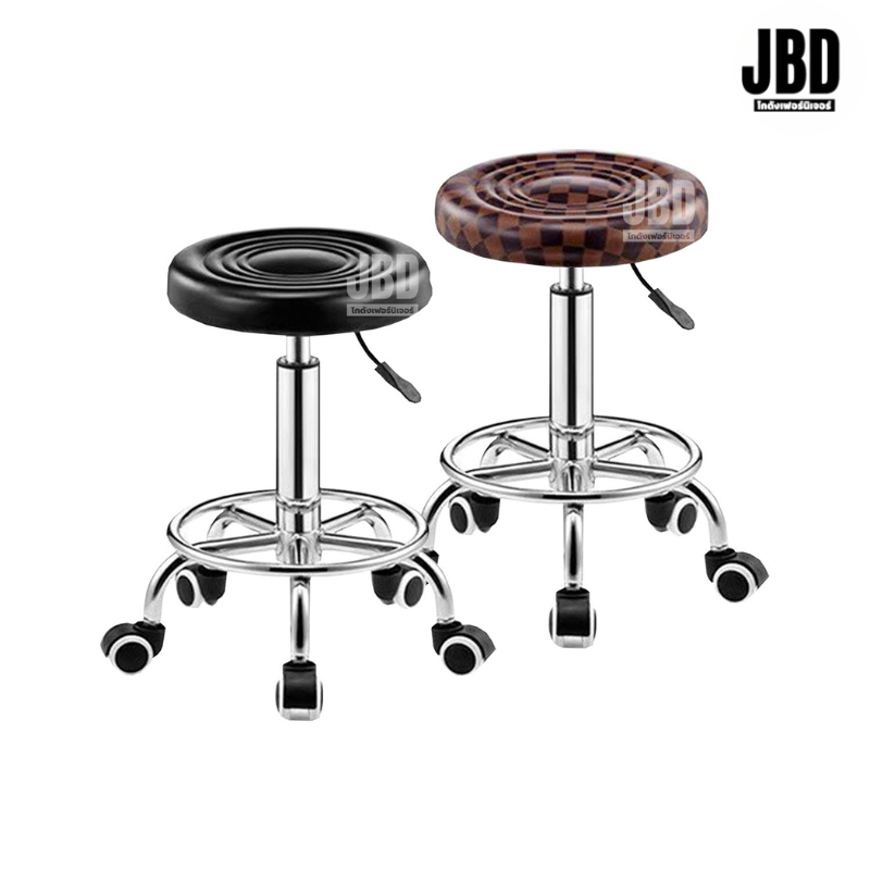 JBD INTER เก้าอี้ช่าง เก้าอี้ร้านเสริมสวย ล้อลาก ไฮโดรลิคปรับสูง-ต่ำได้ รหัสรุ่น:JD701