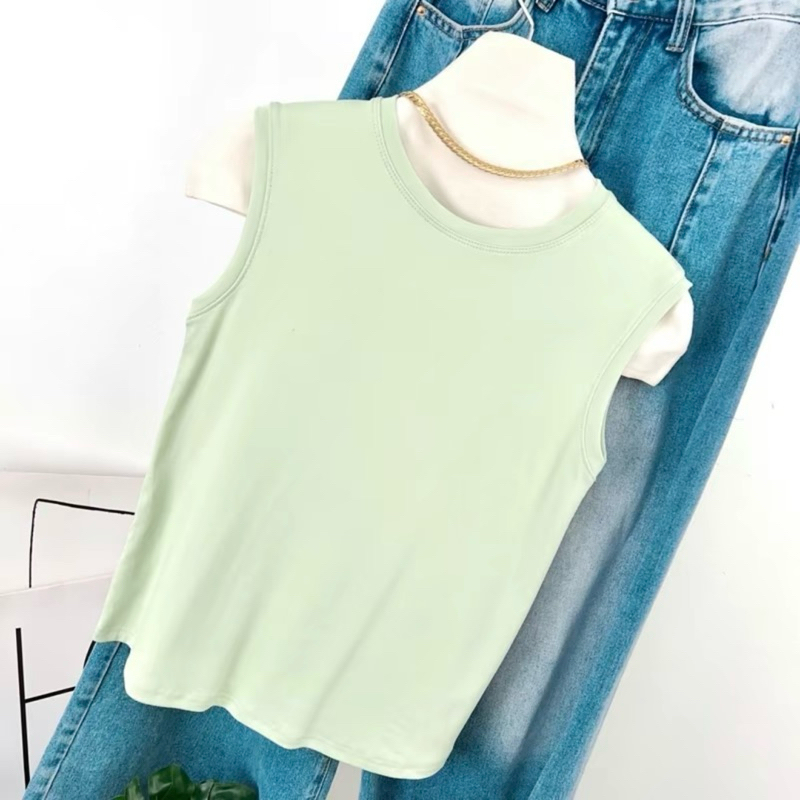 130-131 Deezyy เสื้อยืด คอกลม แขนกุด ผ้าSlippy - รูปที่ 5