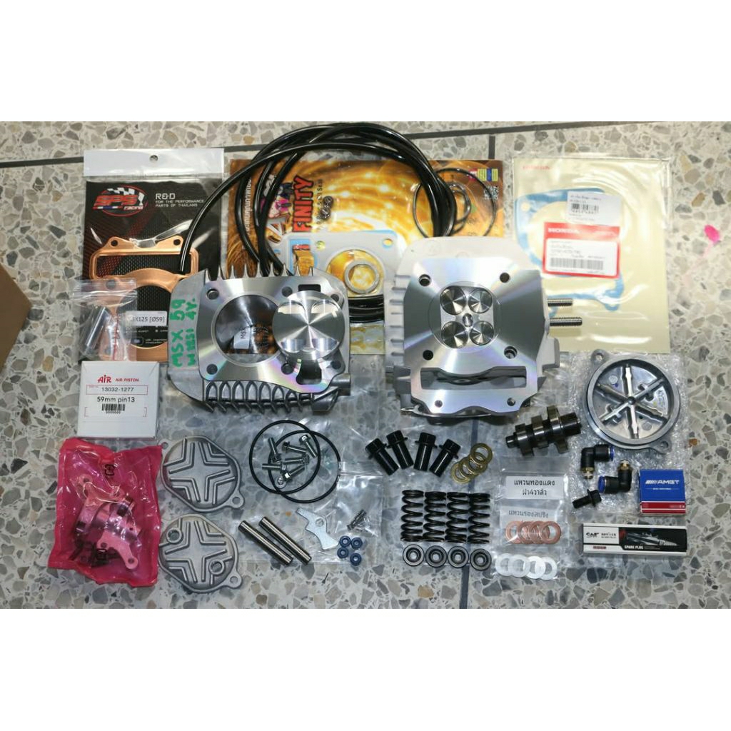 เสื้อฝาแต่ง เวฟ125i msx ลูก59มิล ฝาRG 4วาล์ว พร้อมเซ็ทหลังวาว อุปกรณ์ในฝาครบๆพร้อมประเก็น