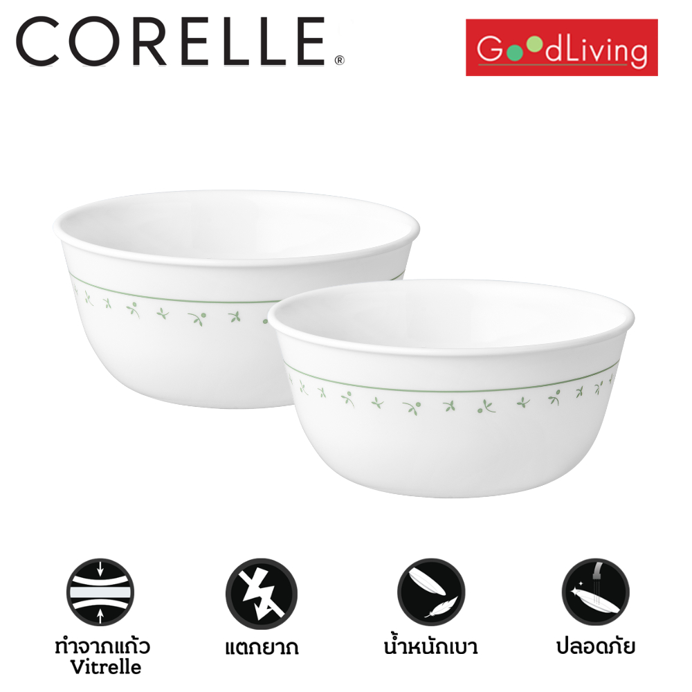 Corelle Sweet Berries ชามอาหาร 900 มล. ขนาด 6.4 นิ้ว (15.5 ซม.) จำนวน 2 ชิ้น / C-03-428-SWB-LP-2