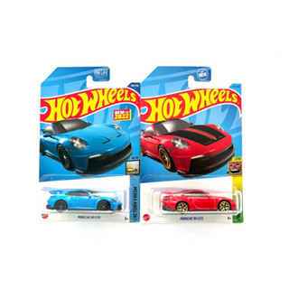 Hot Wheels | PORSCHE 911 GT3 - สีฟ้า, สีแดง |‼️ตัวแพค มุมยับ…