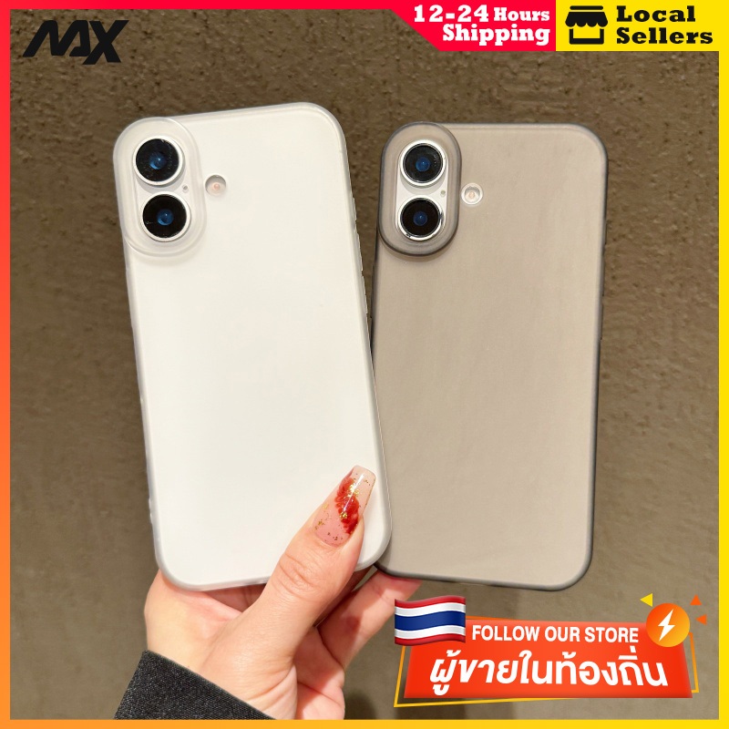 แฟชั่นmatteโปร่งแสงเคสโทรศัพท์สําหรับiphone 16 12 13 14 15 16 Promax 14 Plus X MAX XS 7 8plus Ultra 12pro 11pro max