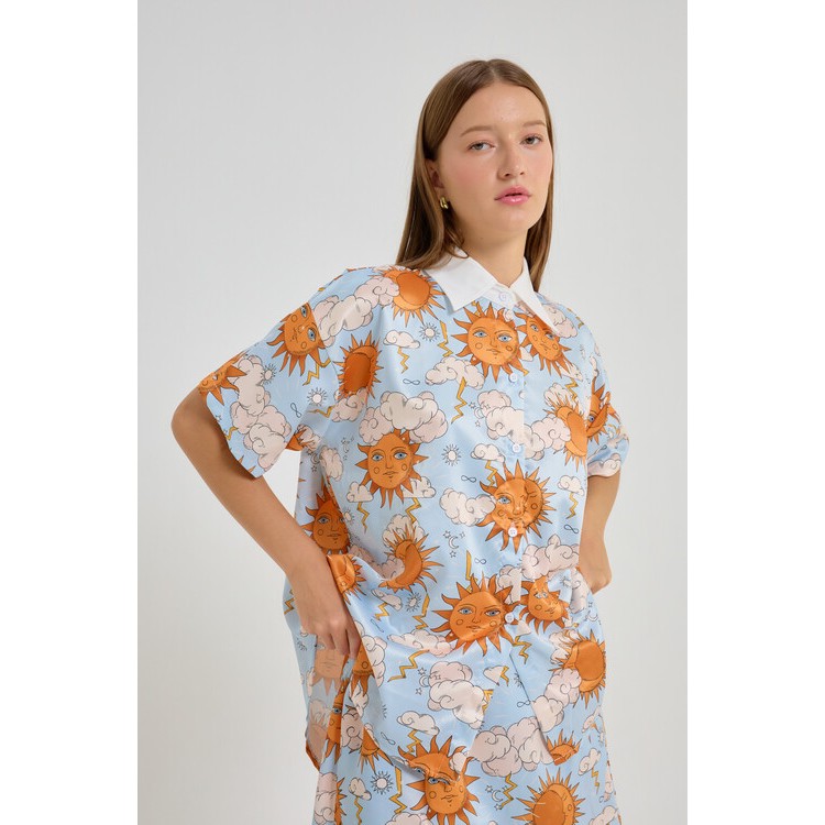 Hello Sunshine Set - ชุด set Shirt + Skort - SunBeam ชุดพิมพ์ลายเฉพาะแบรนด์
