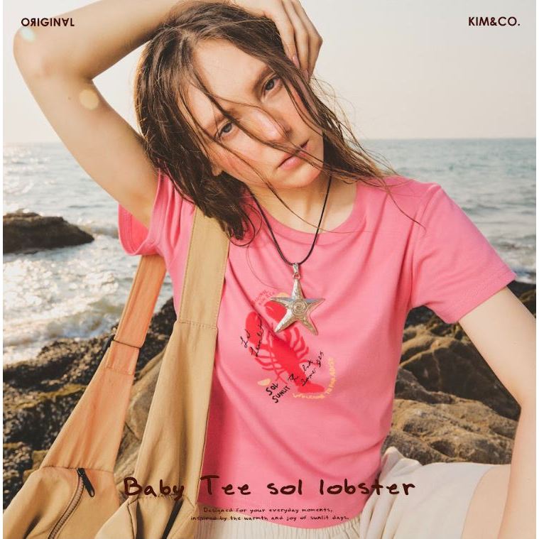 KIM&CO. ORIGINAL SOL SUNLIT 'SUPERSOFT BABY TEE SOL LOBSTER' (KCTSB002) เสื้อ Baby Tee ลายลอบสเตอร์ซ