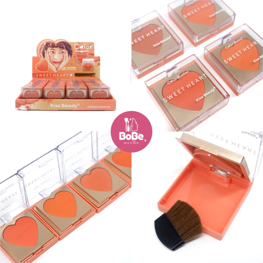 {24ตลับ} Kiss Beauty Sweet Heart Color Blusher บลัชออนแมทต์ เนื้อนุ่มลื่น ให้พวงแก้มมีสีสัน no.83435