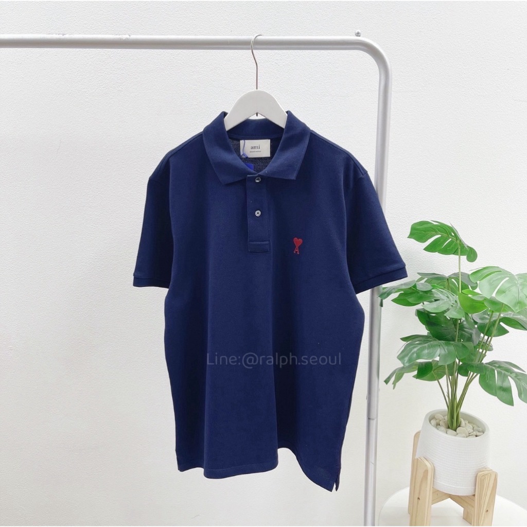Ami Paris Polo Shirt (Navy)