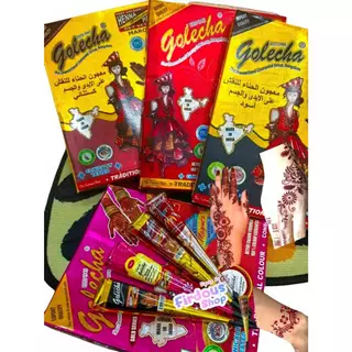 เฮนน่า (1กรวย) สีแดง เพ้นมือ GOLECHA,HENNA,CHERRY Black Pink Maroon