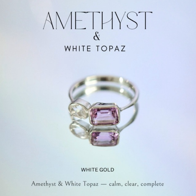 แหวน Amethyst & White topaz