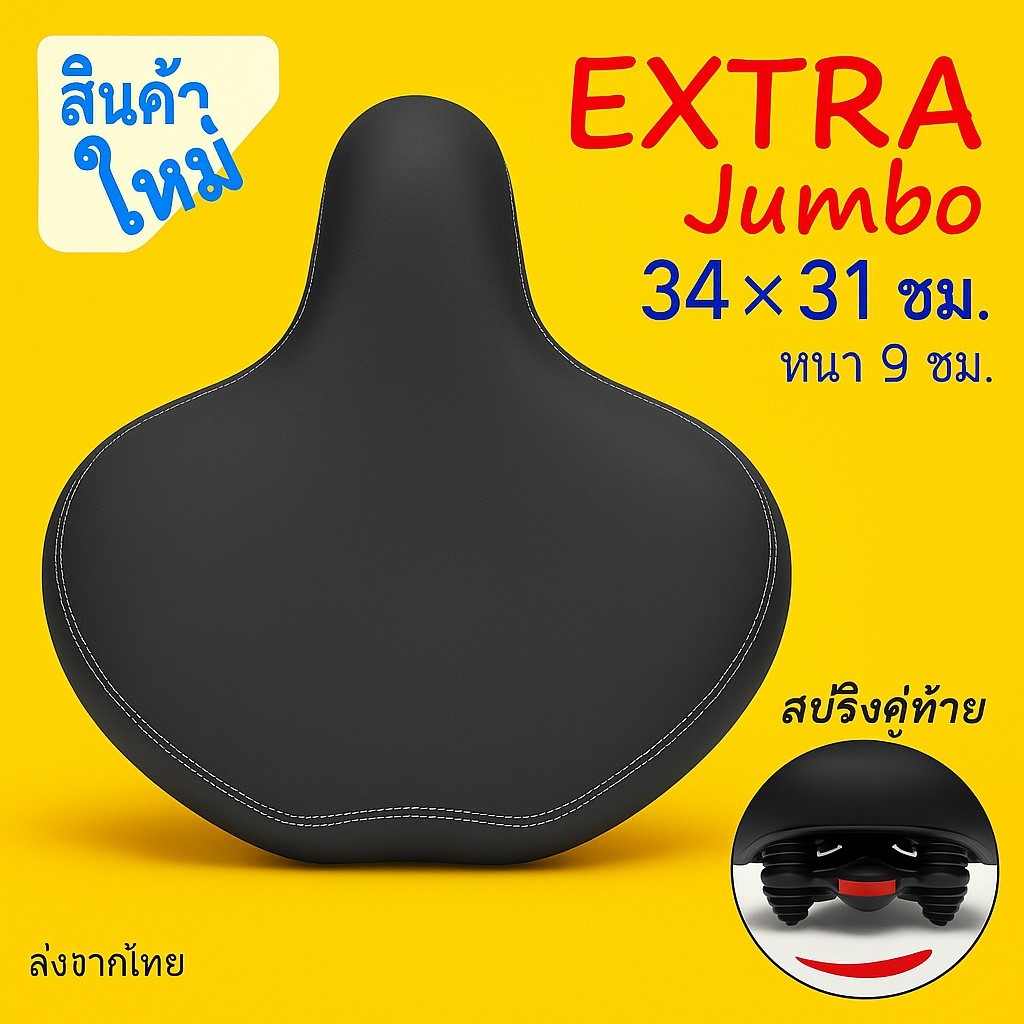 เบาะจักรยาน ใหญ่พิเศษ นิ่ม กันน้ำ เบาะรถจักรยานไฟฟ้า อานจักรยาน เบาะใหญ่ อานจักรยานแม่บ้าน