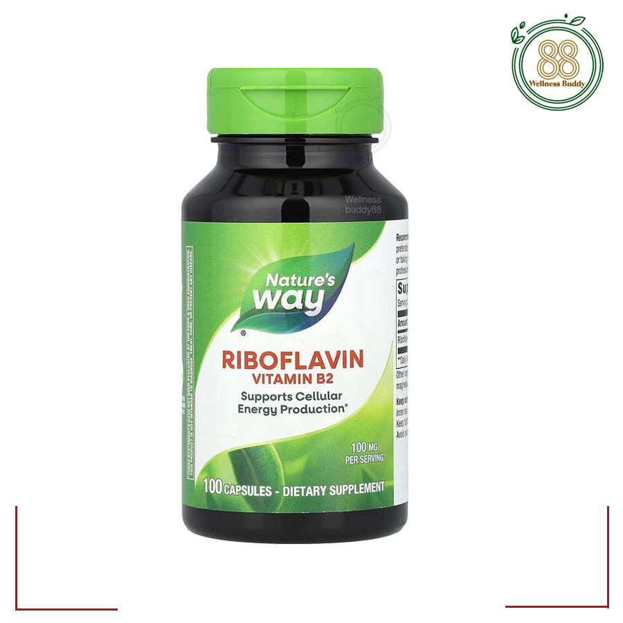 Nature's Way, Riboflavin, Vitamin B2, 100 mg, 100 Capsules