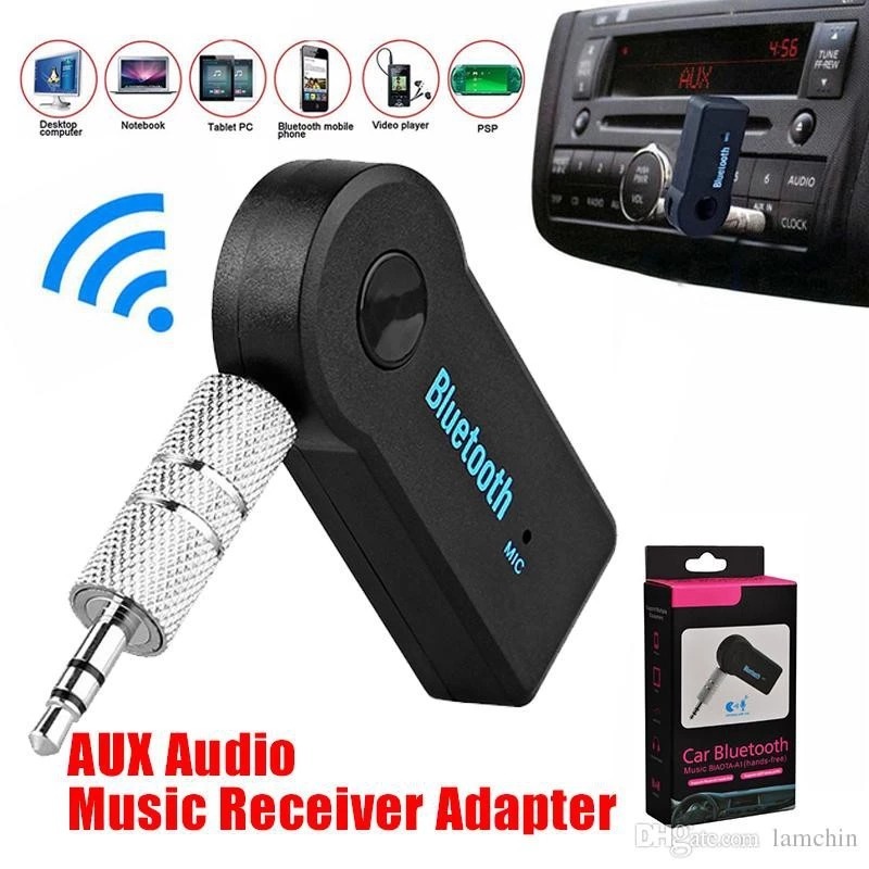 🔥อะแดปเตอร์รับสัญญาณเสียงสเตอริโอไร้สาย Bluetooth สำหรับรถยนต์ขนาด 3.5 มม. AUX สำหรับเล่นเพลง MP3