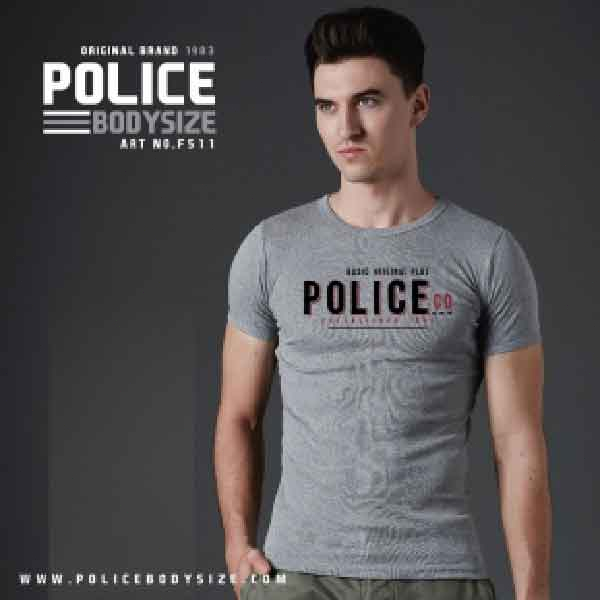 Police Bodysize เสื้อยืดคอกลม ทรง Slim fit พอดีตัว ใส่ได้ทั้งผู้ชาย ผู้หญิง