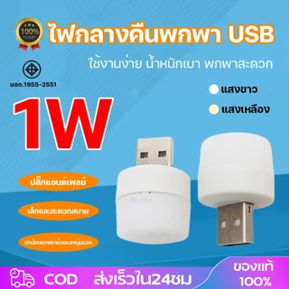 【จัดส่งทันที】หลอดไฟ led หลอดไฟขนาดเล็ก ไฟกลางคืนห้องนอน ไฟกลางคืน led มินิไฟกลางคืน USB ปกป้องดวงตา 1W แบบพกพา
