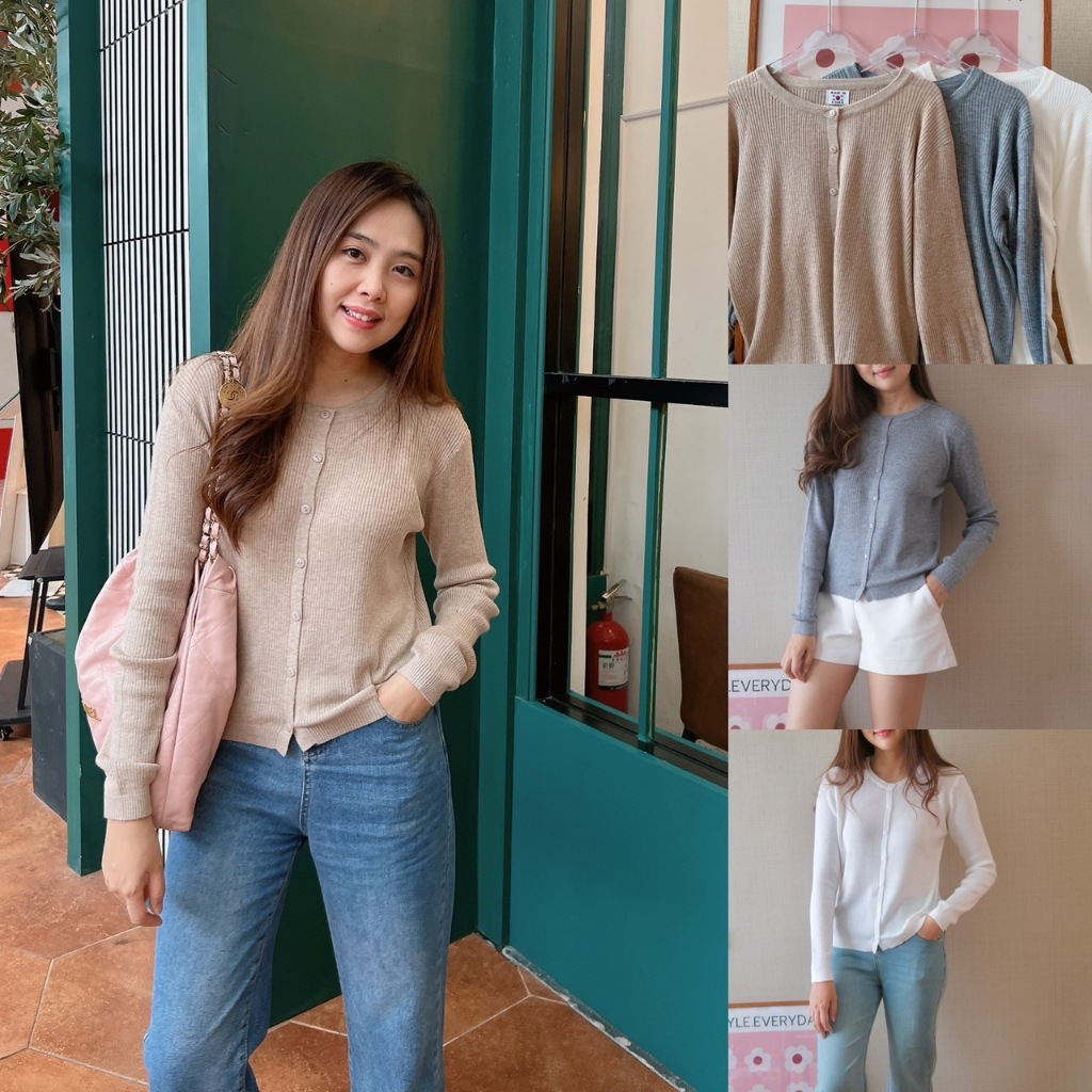 kim knit top เสื้อไหมพรมทอนุ่มมากๆ ใส่สบาย สีสวยละมุน เหมาะกับความเย็นเบาๆ