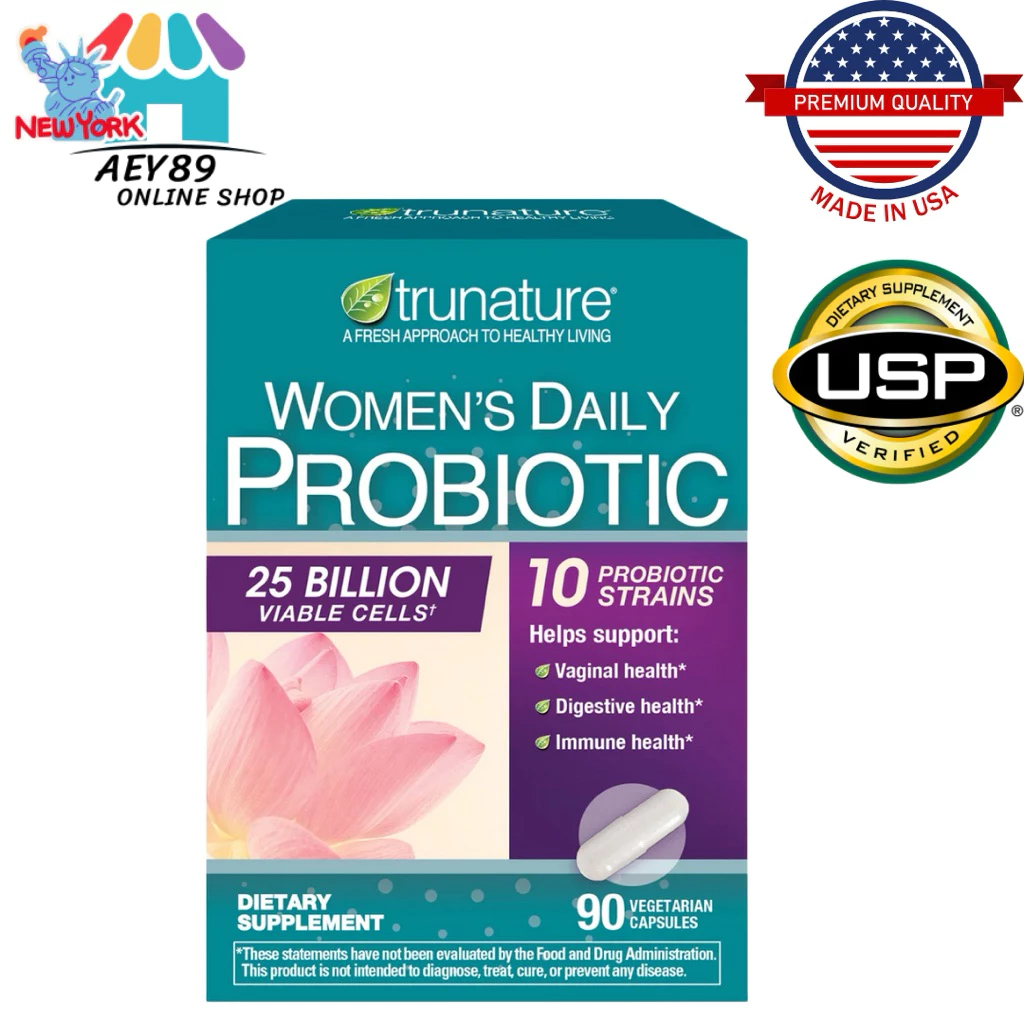 Trunature Women's Daily Probiotic, 90 Vegetarian Capsules โพรไบโอติกสำหรับผู้หญิง (made in USA)