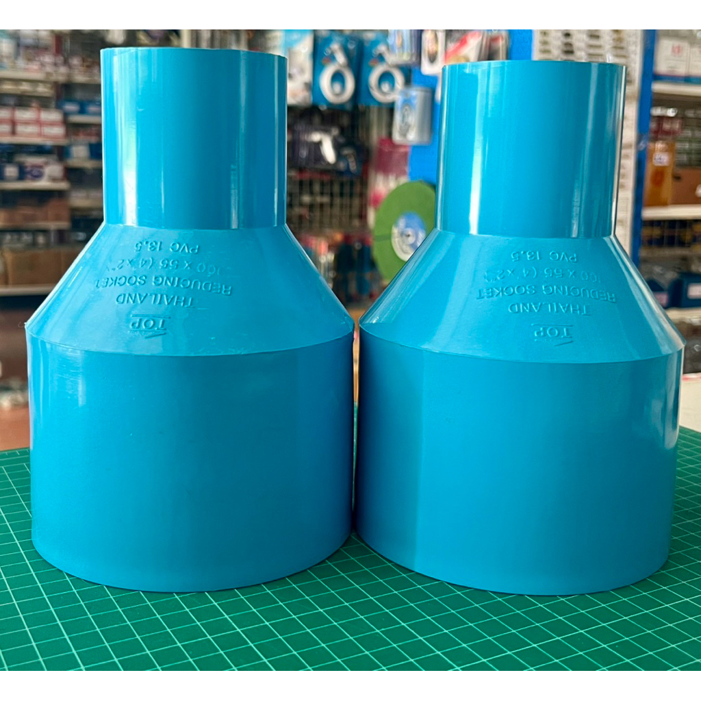 (แพ็ค1ตัว)4”x 2“ข้อลดกลมหนา ขนาด4นิ้ว ลด 2นิ้ว PVC 13.5 ตรา TOP