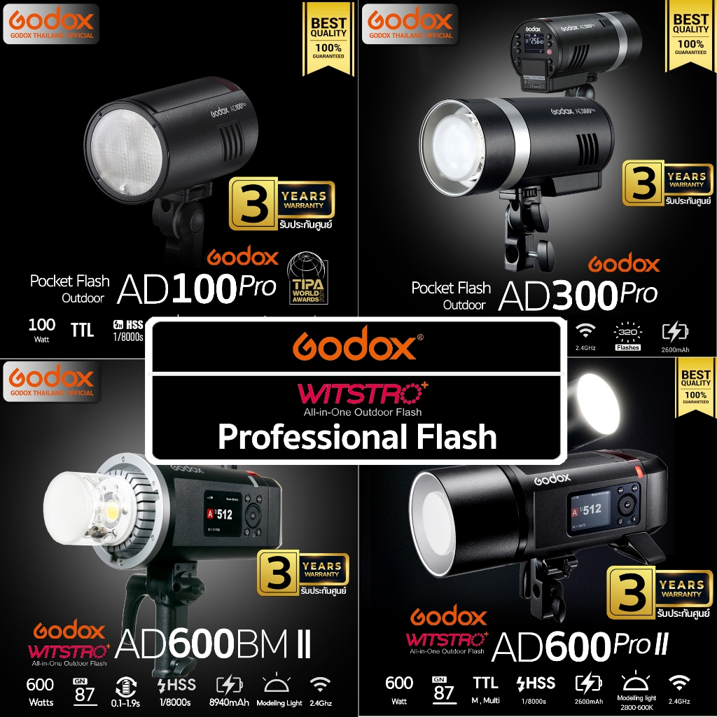 Godox Flash Wistro AD100Pro, AD200Pro, AD200ProII, AD300Pro, AD400Pro, AD600BM II, AD600Pro, AD600Pr