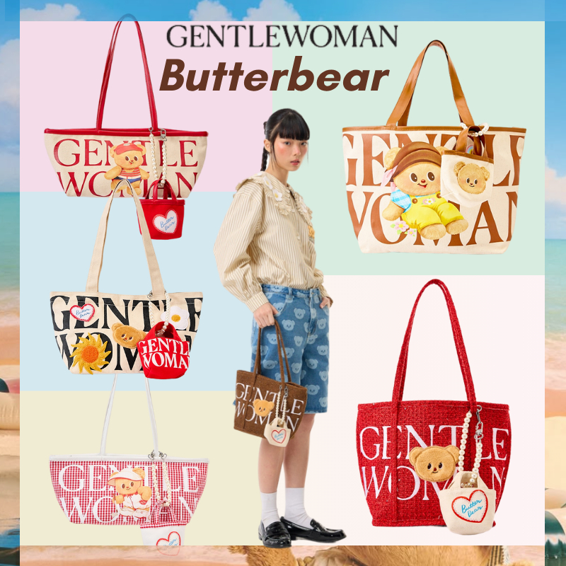 🧸NEW!!🌴🍧Gentlewoman Butterbear Shoulder/ Playful Tote Bag/ Hauler Bag หมีเนย กระเป๋า