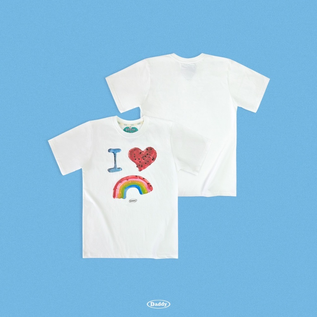 DADDY | I Love Rainbow T-shirt เสื้อยืด พิมพ์ลาย สุดน่ารัก