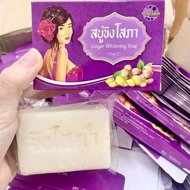 สบู่ขิงโสภา Ginger Soap (ก้อนใหญ่ 100กรัม)