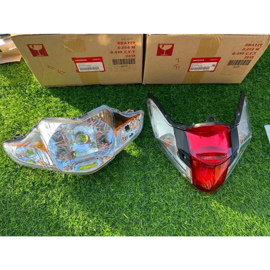 โคมไฟหน้า+โคมไฟท้าย WAVE110i ปี 2009-2018 แท้ศูนย์ ไฟหน้า 33110-KWW-601, ไฟท้าย 33700-K58-T81 (ขายแย