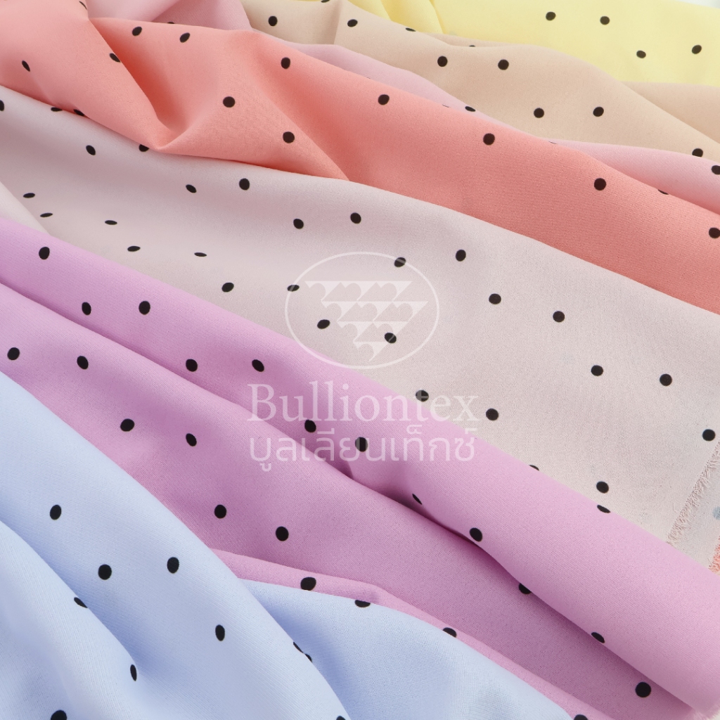 ผ้าโพกาดอท Polka Dot Chiffon Dot ลายจุดสุดฮิต สีสันสดใส
