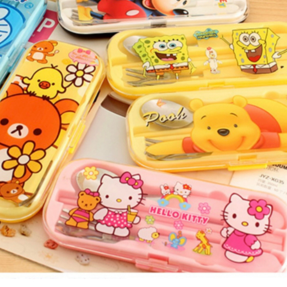 ชุดช้อนส้อมเด็ก ชุดช้อนส้อมเด็กพกพาพร้อมกล่อง25