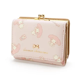 Mymelody Kuromi Sanrio HelloKitty - กระเป๋าสตางค์ใบสั้น PU ผู้หญิง กระเป๋าสตางค์ซิป หัวเข็มขัด กระเป๋าใส่บัตรบุคลิกภาพกา