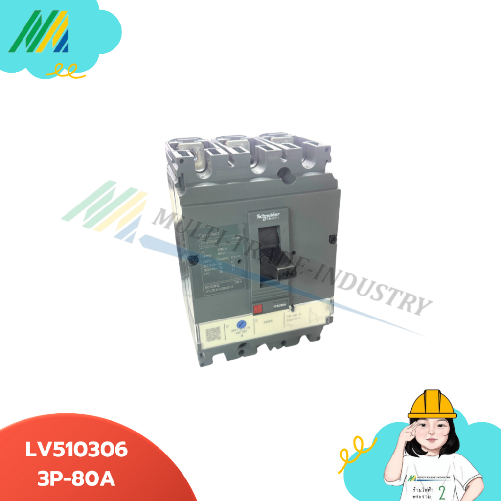 LV510306 EASYPACT CVS100B 3P 80A-Schneider