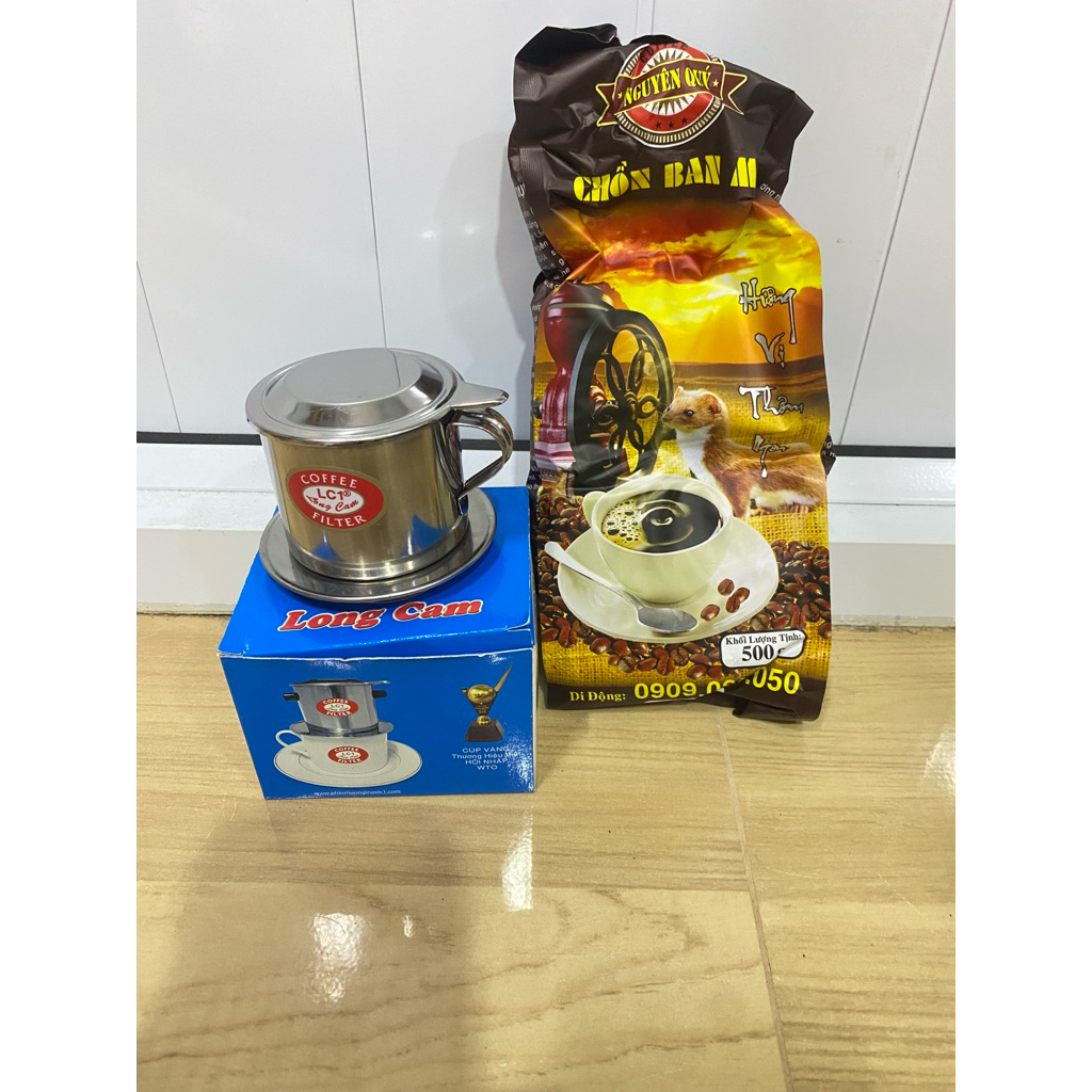 ชุดกาแฟขี้ชะมด (ห่อเหลือง) คั่วบด+แก้วดริป (นำเข้าจากเวียดนาม)