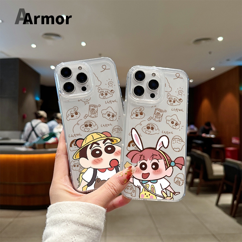 เคสโทรศัพท์ iPhone 16 11 12 13 14 15 Pro Max XR XS X 7/8P เคสไอโฟน นิ่มกันกระแทก TPU เครยอนชินจัง – โปรปัง