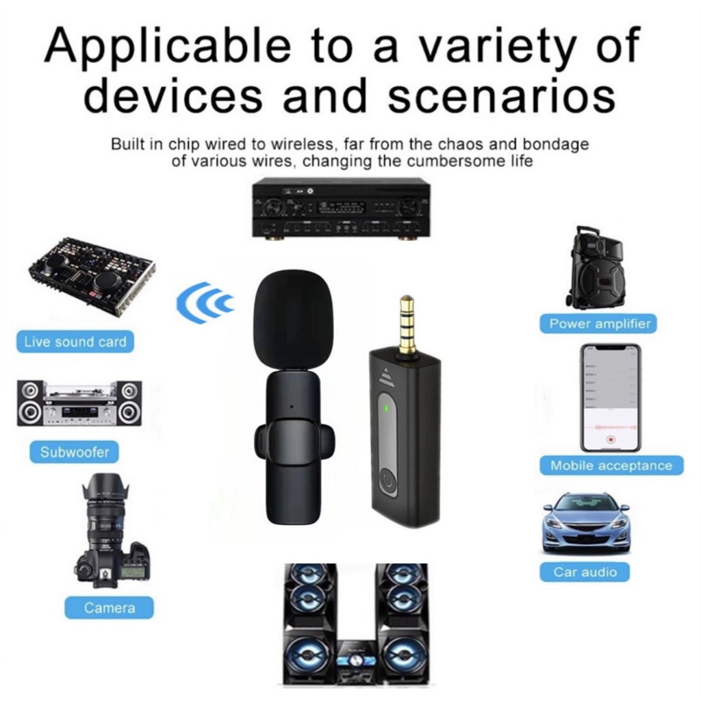 ไมค์ไร้สายหนีบเสื้อ Wireless Microphone K35 ไมค์หนีบปกเสื้อ Live Broadcast Gaming Mic โทรศัพท์