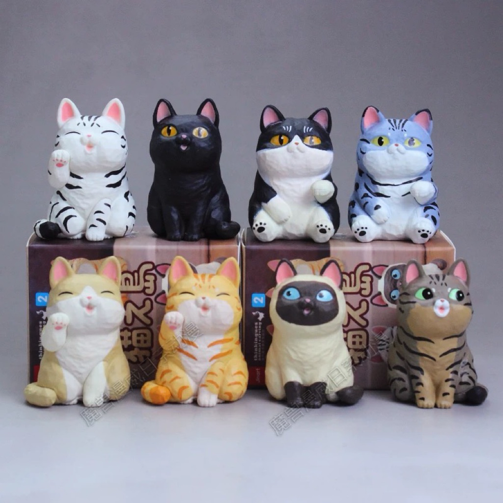 (มีราคาส่ง) ร้านไทย พร้อมส่ง! กาชาปองแมว 📦สุ่มแมว โมเดลแมว สีต่างๆ โมเดล PVC