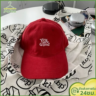 🧢หมวกเบสบอลผ้าฝ้ายปักลายภาษาอังกฤษสไตล์เกาหลีสําหรับผู้หญิง หมวกแก็ป ปัก You are good