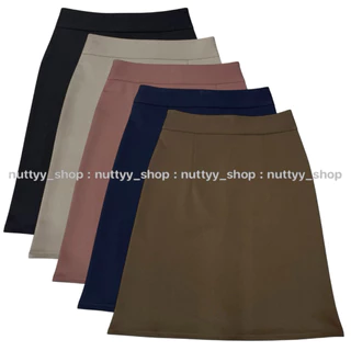 New Arrival กระโปรงผ้าโรเชฟทรงเอขอบมีเอวเรียบยาว 22 นิ้ว(N)