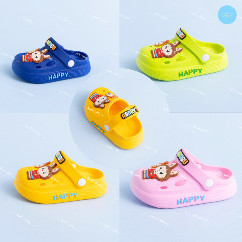 Soft Soles รองเท้าแตะชายหาดสําหรับชายหญิง LABUBU รองเท้าแตะฤดูร้อนเด็กใหม่การ์ตูนน่ารัก