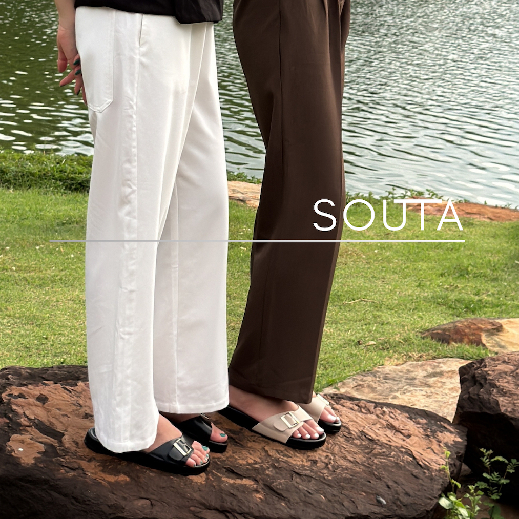 The Blackii Sandals  - Souta.shoes รองเท้าแตะแบบสวม พื้นนิ่ม รุ่นพื้นดำ รูปที่ 7