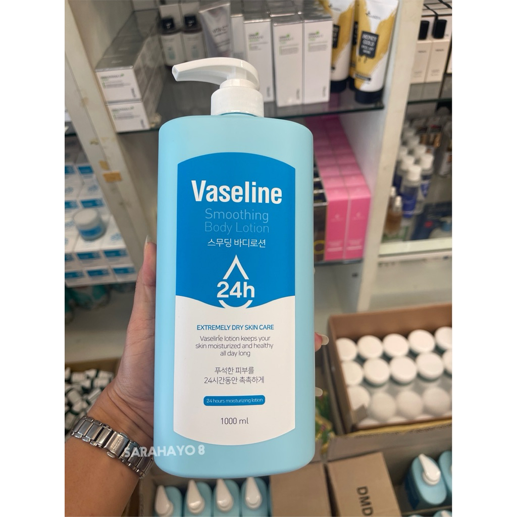 Vaseline Smoothing Body Lotion 1000ml. สีฟ้า